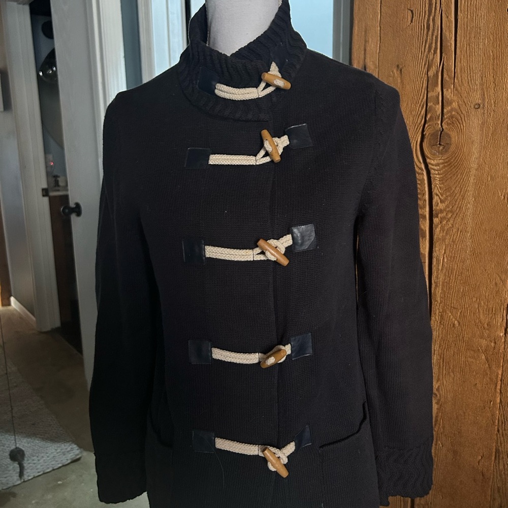 Saint James Black Toggle sweater